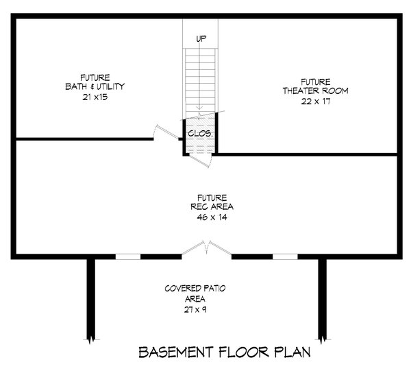 House Blueprint - Traditional Floor Plan - Lower Floor Plan #932-411
