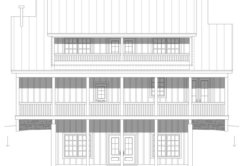 Architectural House Design - Exterior - Rear Elevation 1 for Traditional House Plan #932-333 - 3 bed, 2.5 bath