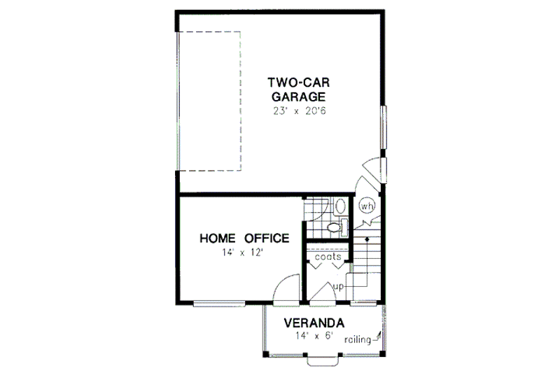Home Plan - Floor Plan - Main Floor for Craftsman House Plan #18-320 - 2 bed, 1.5 bath