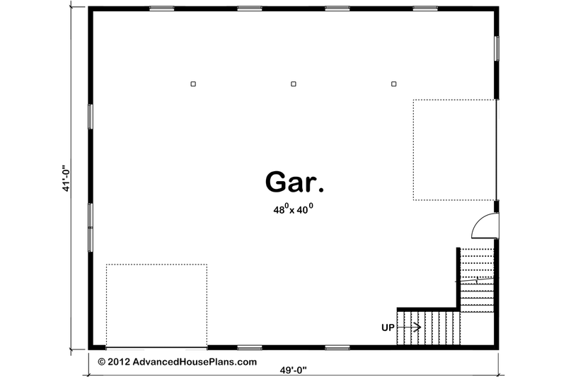 Architectural House Design - Floor Plan - Main Floor for Traditional House Plan #455-205, 1 bath