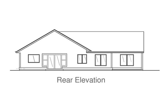 Exterior - Rear Elevation for Craftsman House Plan #53-581 - 3 bed, 2 bath