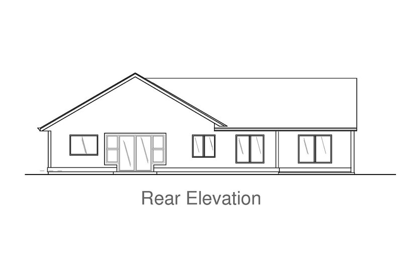 Home Plan - Exterior - Rear Elevation for Craftsman House Plan #53-581 - 3 bed, 2 bath