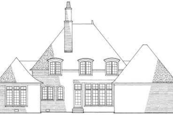 Exterior - Rear Elevation for European House Plan #137-225 - 5 bed, 3.5 bath