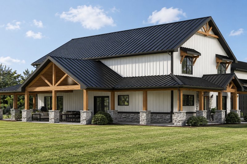 House Blueprint - Exterior - Other Elevation 3 for Barndominium House Plan #1064-501 - 5 bed, 6 bath