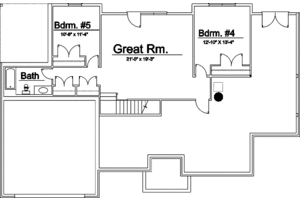 Floor Plan - Lower Floor for Traditional House Plan #31-113 - 3 bed, 2 bath