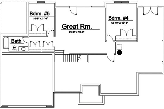 Floor Plan - Lower Floor for Traditional House Plan #31-113 - 3 bed, 2 bath