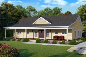 Southern Exterior - Front Elevation Plan #932-820