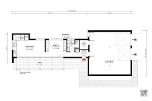 Floor Plan - Main Floor for Modern House Plan #933-13 - 1 bed, 1 bath