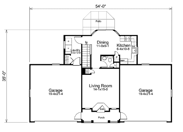 Craftsman Floor Plan - Main Floor Plan #57-395