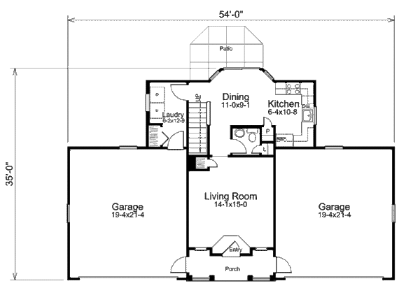 Home Plan - Craftsman Floor Plan - Main Floor Plan #57-395