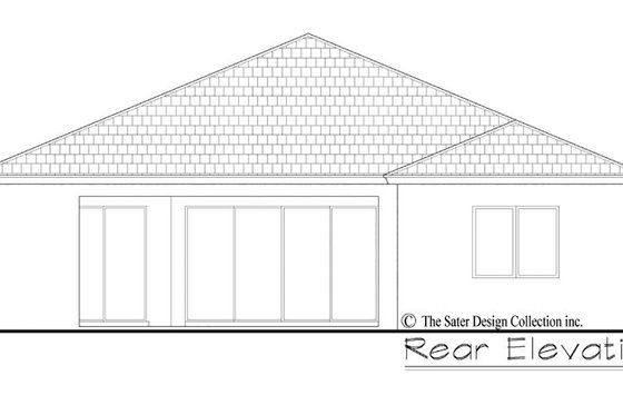 Exterior - Rear Elevation for Contemporary House Plan #930-494 - 4 bed, 2 bath