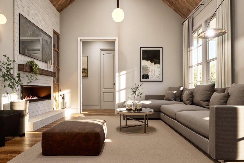 House Blueprint - Interior - Family Room 1 for Bungalow House Plan #54-686 - 2 bed, 3 bath
