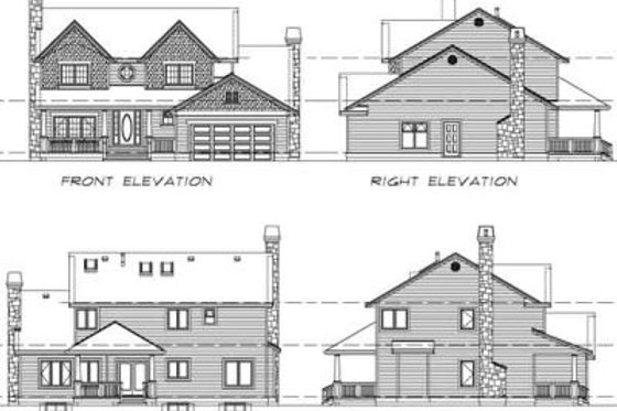 Exterior - Rear Elevation for Craftsman House Plan #47-392 - 4 bed, 2.5 bath