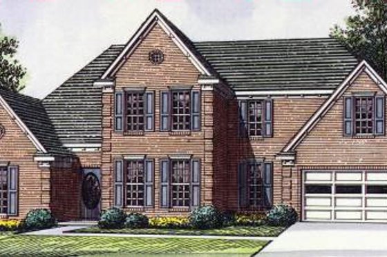 Exterior - Front Elevation for Traditional House Plan #424-64 - 4 bed, 3 bath