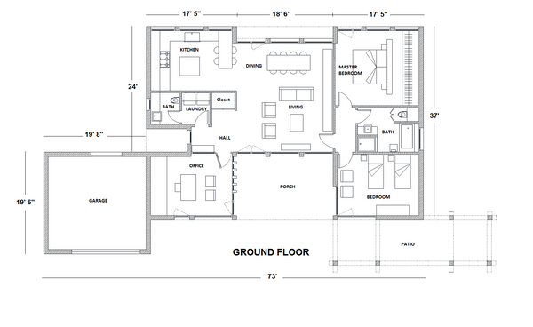 House Design - Contemporary Floor Plan - Main Floor Plan #542-2