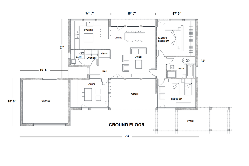 Dream House Plan - Floor Plan - Main Floor for Contemporary House Plan #542-2 - 2 bed, 2 bath