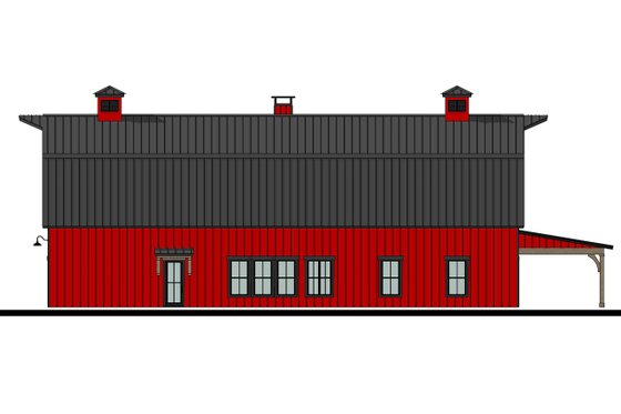 Exterior - Rear Elevation for Barndominium House Plan #1103-6 - 3 bed, 2.5 bath