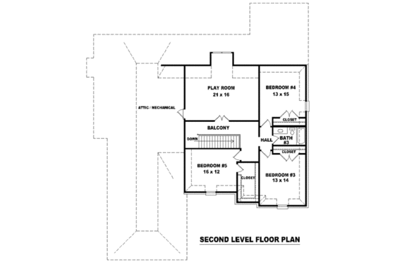 Floor Plan - Upper Floor for European House Plan #81-1208 - 4 bed, 3.5 bath