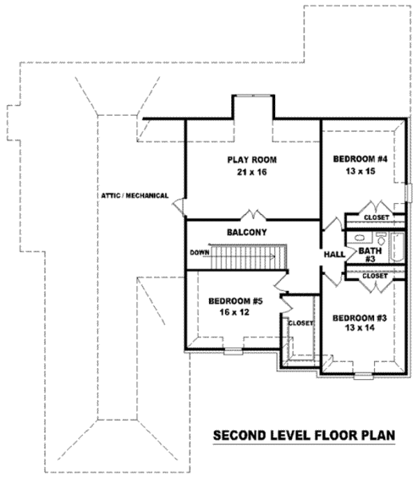 European Floor Plan - Upper Floor Plan #81-1208