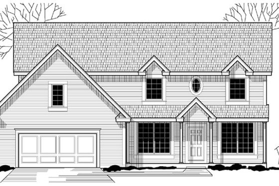 Exterior - Front Elevation for Traditional House Plan #67-843 - 4 bed, 2 bath