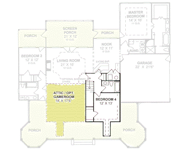 House Plan Design - Country Floor Plan - Upper Floor Plan #20-289