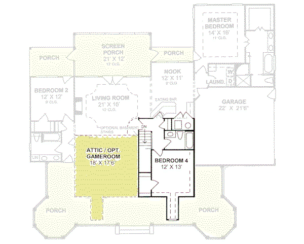 Home Plan - Country Floor Plan - Upper Floor Plan #20-289