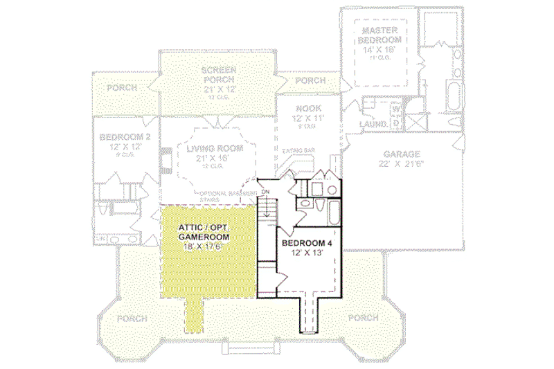 Dream House Plan - Floor Plan - Upper Floor for Country House Plan #20-289 - 4 bed, 3 bath