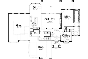 Floor Plan - Main Floor for European House Plan #455-160 - 5 bed, 3.5 bath