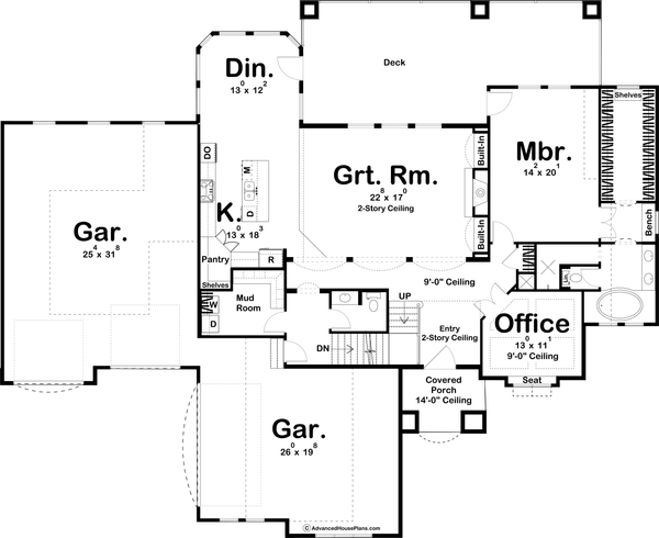 European Floor Plan - Main Floor Plan #455-160