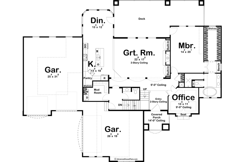 Home Plan - Floor Plan - Main Floor for European House Plan #455-160 - 5 bed, 3.5 bath