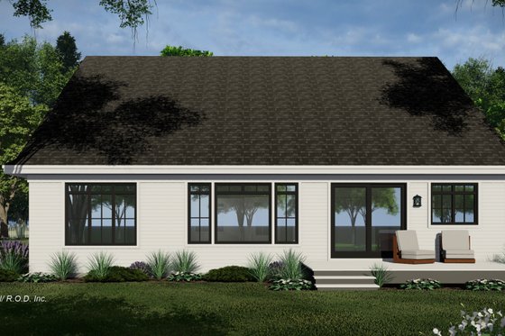 Exterior - Rear Elevation 1 for Farmhouse House Plan #51-1327 - 3 bed, 2.5 bath