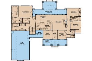 Floor Plan - Main Floor for Craftsman House Plan #923-15 - 4 bed, 3.5 bath