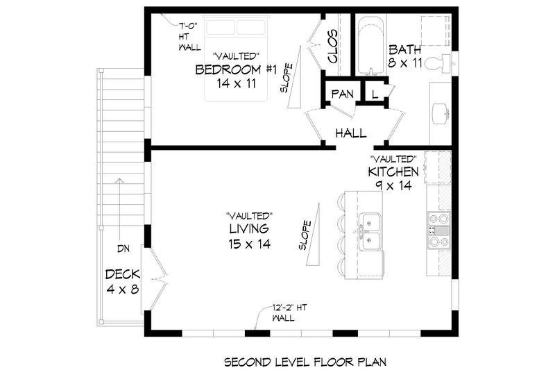 Dream House Plan - Floor Plan - Upper Floor for Contemporary House Plan #932-688 - 1 bed, 1 bath