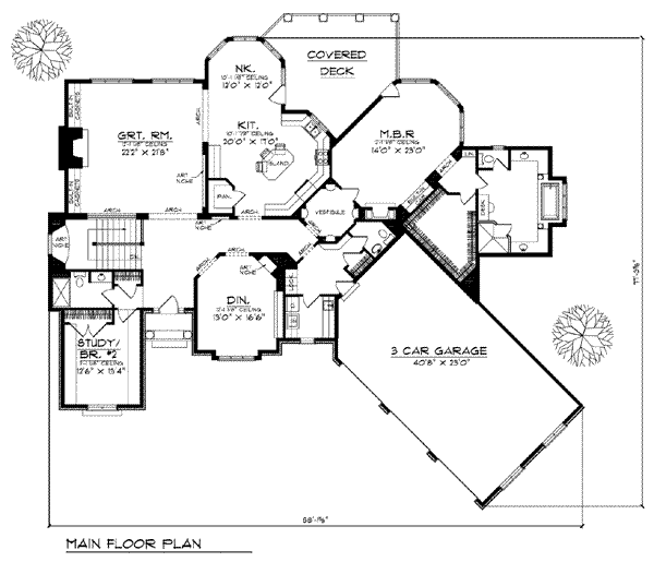 European Floor Plan - Main Floor Plan #70-781