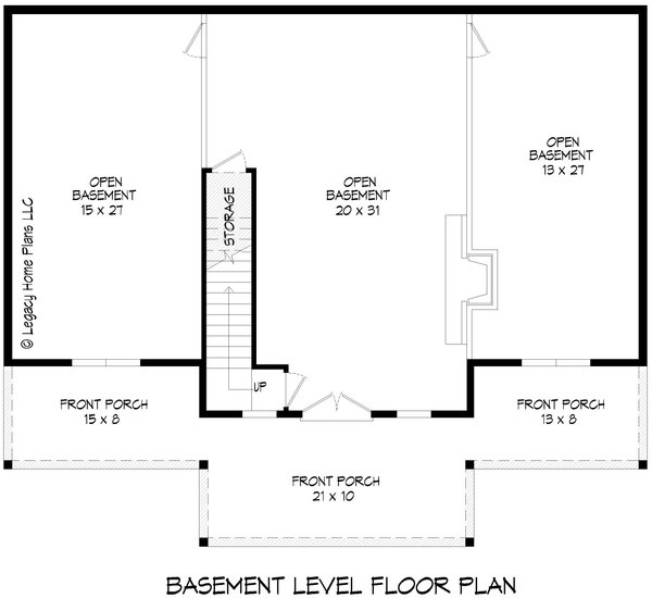 Farmhouse Floor Plan - Lower Floor Plan #932-1049