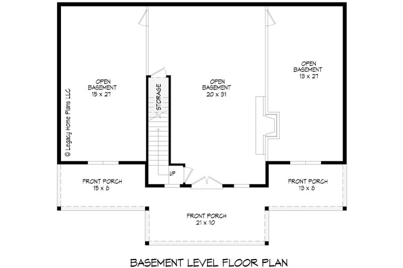 House Plan Design - Floor Plan - Lower Floor for Farmhouse House Plan #932-1049 - 2 bed, 2 bath
