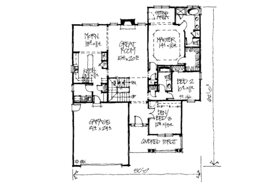 Floor Plan - Main Floor for Country House Plan #20-247 - 4 bed, 4 bath