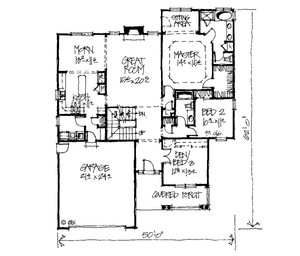 Home Plan - Country Floor Plan - Main Floor Plan #20-247