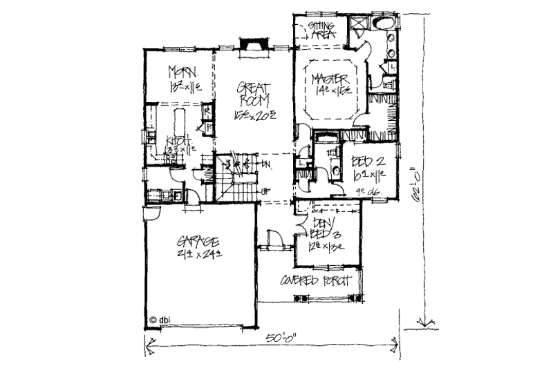 Home Plan - Floor Plan - Main Floor for Country House Plan #20-247 - 4 bed, 4 bath