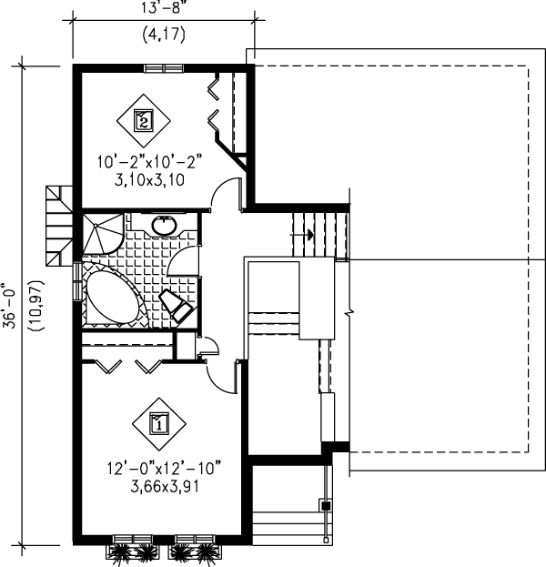European Floor Plan - Upper Floor Plan #25-312