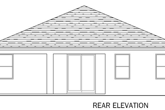 Exterior - Rear Elevation for Traditional House Plan #1058-254 - 4 bed, 3 bath