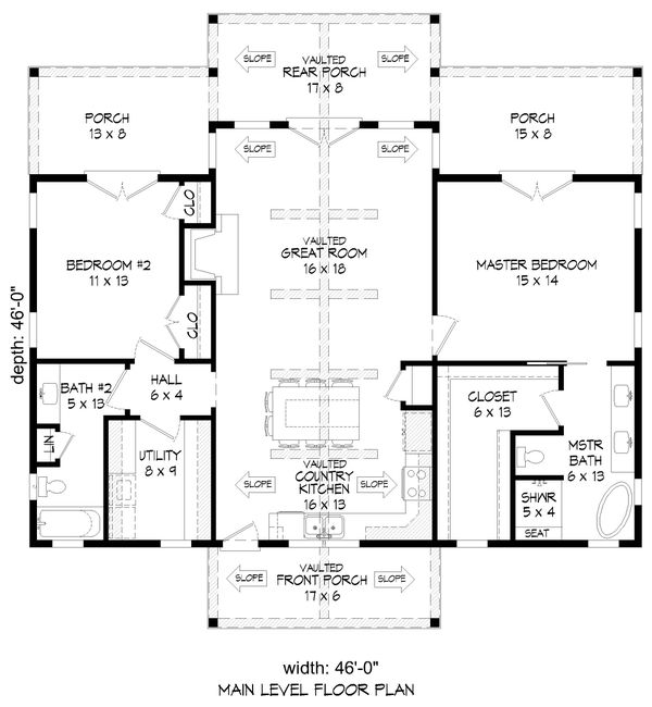 House Design - Country Floor Plan - Main Floor Plan #932-254