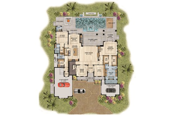 Floor Plan - Main Floor for Modern House Plan #548-47 - 4 bed, 4.5 bath