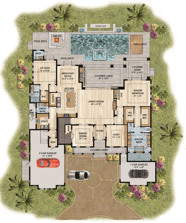 Modern Floor Plan - Main Floor Plan #548-47