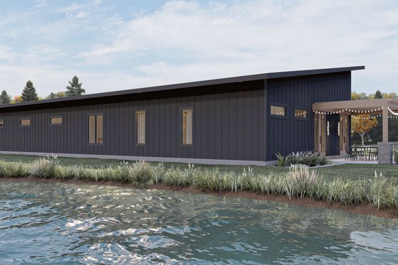 Exterior - Rear Elevation for Barndominium House Plan #455-252 - 2 bed, 2 bath