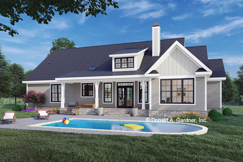 Dream House Plan - Exterior - Rear Elevation for Craftsman House Plan #929-1177 - 4 bed, 3 bath