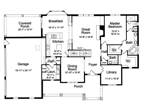 Architectural House Design - European Floor Plan - Main Floor Plan #46-472