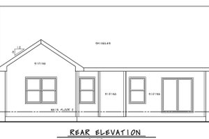 Exterior - Rear Elevation for Craftsman House Plan #20-2390 - 2 bed, 2 bath