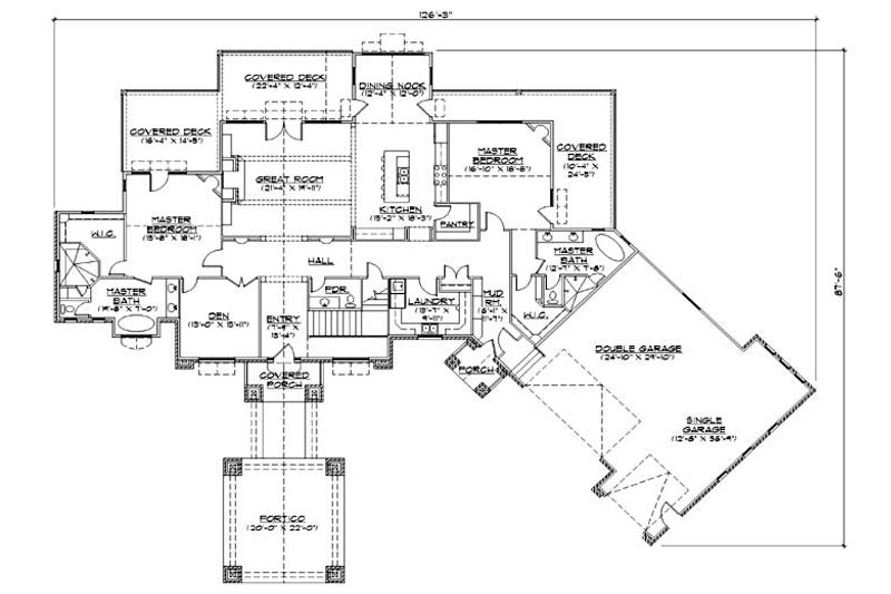 Dream House Plan - Floor Plan - Main Floor for Traditional House Plan #5-344 - 4 bed, 4.5 bath
