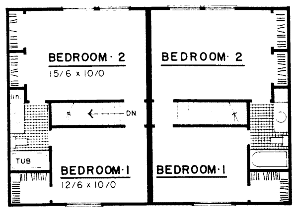 Traditional Floor Plan - Upper Floor Plan #303-217